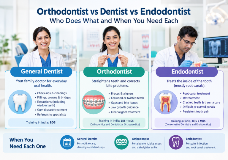 Orthodontist vs Dentist vs Endodontist, Who Does What and When You Need Each